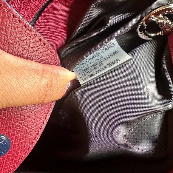 Longchamp Le Pliage Horse Top Handle Bag S in Burgundy - Picture 10 of 10